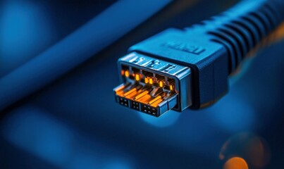 Poster - Detailed Macro Closeup of Ethernet Port on Computer