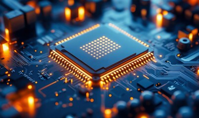 Poster - Detailed Macro Closeup of Computer Processor Architecture