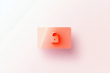 Poster - Simple flat design of a secure padlock icon on a light background representing online safety and protection