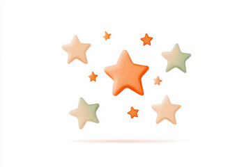 Poster - Stars in various sizes and colors create a whimsical effect in flat design style