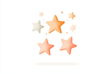 Poster - Colorful stars in flat design pattern floating on a light background