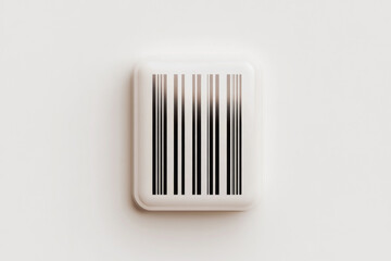 Poster - Flat design barcode on a minimalistic background showcasing modern digital aesthetics and simplicity