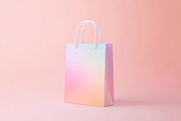 Poster - Colorful flat-style bag mockup showcasing a gradient design against a soft pastel background