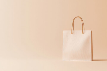 Poster - Elegant and simple flat-style bag mockup showcasing a minimalist design on a warm beige background