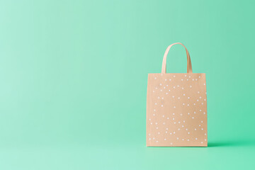 Poster - Mockup of flat-style vector bag on a mint green background suitable for design presentations