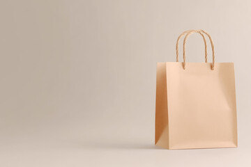 Poster - Photorealistic mockup of a simple paper bag on a neutral background for design purposes
