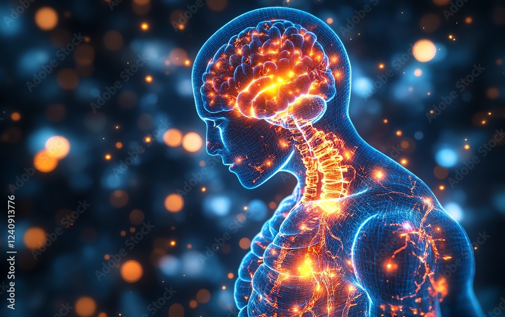 Concept of gutbrain communication, illustrating the connection between ...
