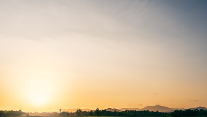 Wall Mural - sunrise over the field