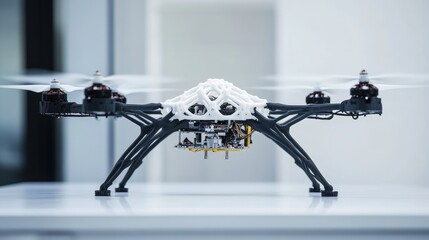 Poster - AI-controlled D printing drone constructing a bridge with autonomous robotic assembly.