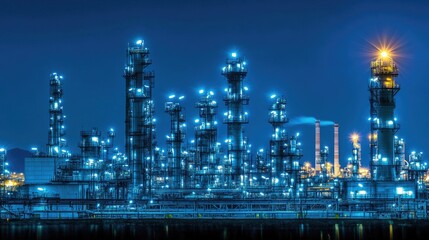 Poster - AI-driven predictive maintenance system analyzing factory equipment health in a digital industrial setting.