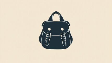 Wall Mural - Silhouette Vector Illustration of a Backpack Against a Simple Background for Use in Various Design Projects