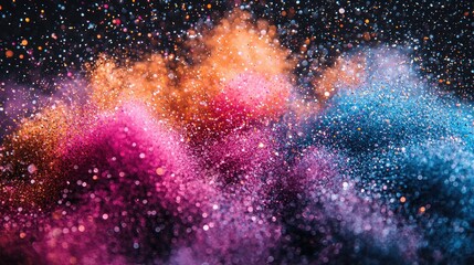 Poster - Vibrant Colorful Glitter Explosion Abstract Background
