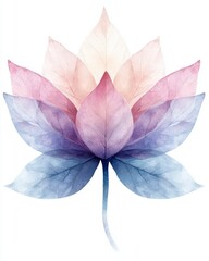 Poster - Delicate Watercolor Lotus Flower with Soft Pink, Lavender and Blue Hues for Serene Nature and Decor Purposes