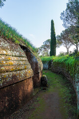 Wall Mural - Exterior wall of ancient etruscan tomb in Italy