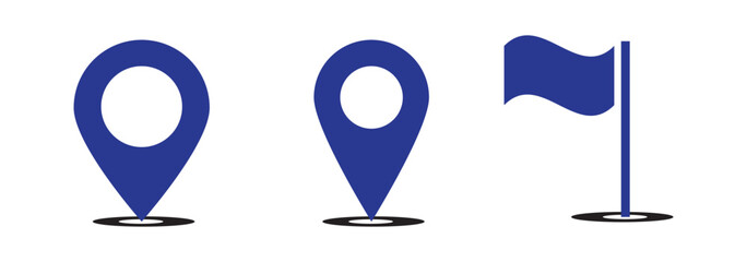 Poster - set of icons Location Pin, Map Pin, Place, Location, Address, location icon. Vector map pin, red pin on white background.