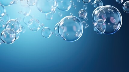 Poster - Ultra Realistic Bubbles in Water Creating a Magical World of Delight on a Bright Day with Soft Light Reflections and Gentle Movement