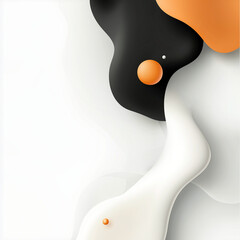 Wall Mural - White background with black and orange shapes. Minimalistic background.