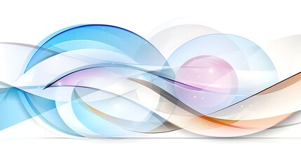 Wall Mural - Abstract Flowing Pastel Waves Swirls and Circles Design Background