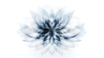 Poster - Abstract floral pattern in shades of blue and white with dynamic motion effects