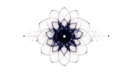 Poster - Intricate geometric flower design created with AI in high resolution digital format