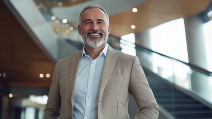 Sticker - Smiling businessman in modern office