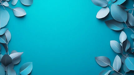 Poster - blue flower background