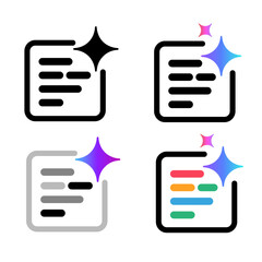 Leinwandbilder - generate code script generator with AI artificial intelligence icon symbol of generative content creation icon outline and gradient set collection