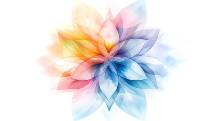 Poster - Colorful abstract flower design with soft edges and vibrant hues in a serene visual composition
