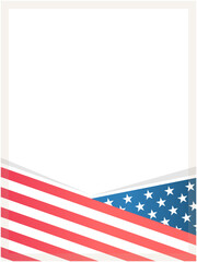 Wall Mural - American flag symbols patriotic frame border with copy space for text vector design template