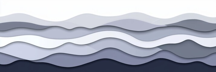 Poster - Abstract Seamless Minimalist Design Light Lavender, Soft Violet Gradient Wave Pattern Background
