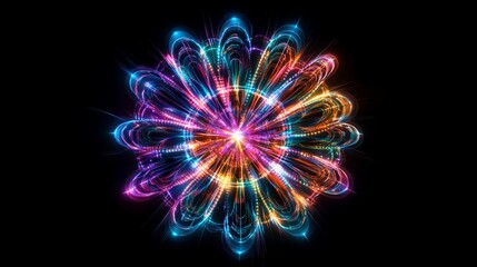 Poster - Colorful abstract light patterns showcasing dynamic energy in a mesmerizing display
