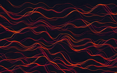 Poster - Neon glowing lines with a glow effect on a dark background, 