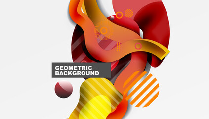 Poster - Abstract background - Lines circles and liquid shapes