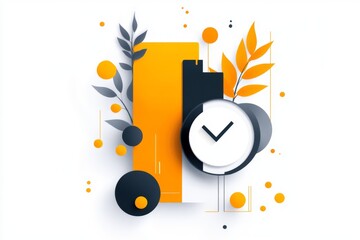Poster - A minimalist illustration of a calendar with a checkmark on a future date, symbolizing a grace period extension, drawn with clean lines and soft gradients