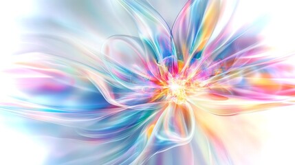Poster - Vibrant abstract flower design with colorful swirls and soft light effects in 4K resolution