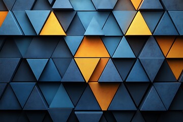 Wall Mural - Abstract Blue and Orange Triangle Pattern Wall