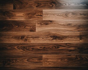 Poster - Dark brown wood floor texture background, interior design