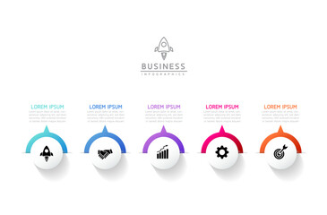Fototapete - Vector business Presentation Connecting Steps Infographic Template