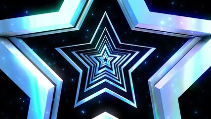 Abstract Neon Star Tunnel VJ loop
