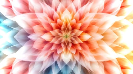 Poster - Vibrant abstract floral pattern in soft hues showcasing intricate design and depth