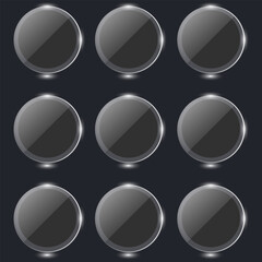 glassy button circle 