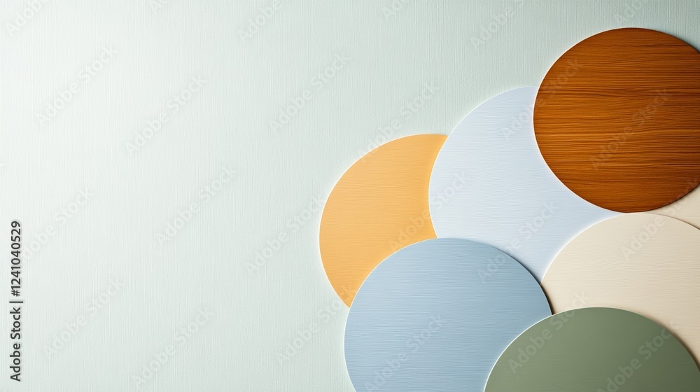 Elegant Abstract pastel shapes with soft edges in peach light blue and ...