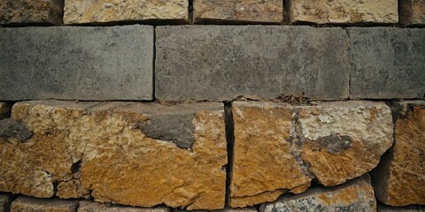 Poster - A brick wall with a brown and gray color