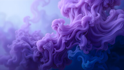 Aufkleber - A mesmerizing swirl of vibrant purple and blue smoke-like shapes, creating an abstract and dreamy atmosphere. The smooth, flowing textures evoke a sense of creativity and fluid motion.