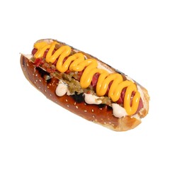 Wall Mural - hot dog with mustard