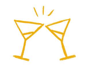 Wall Mural - cocktail classes clicking party birthday related icon crayon chalk drawing vector