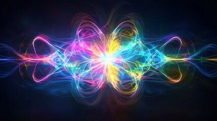 Poster - Vibrant abstract patterns exhibiting energy and motion in colorful hues