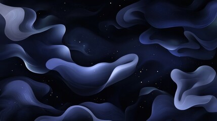 Wall Mural - A dark blue sky with a lot of clouds and stars