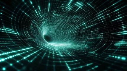 Poster - Center of a digital vortex showing dynamic data flow in 4k resolution