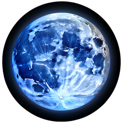 stunning blue earth globe night view celestial space planet dark glow star on transparent background